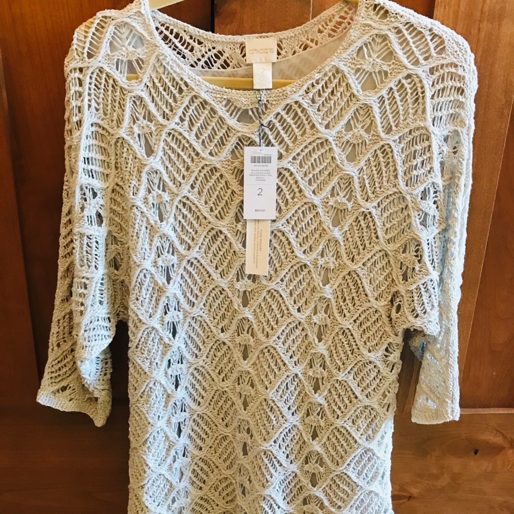 Silver Chico’s sweater with camisole